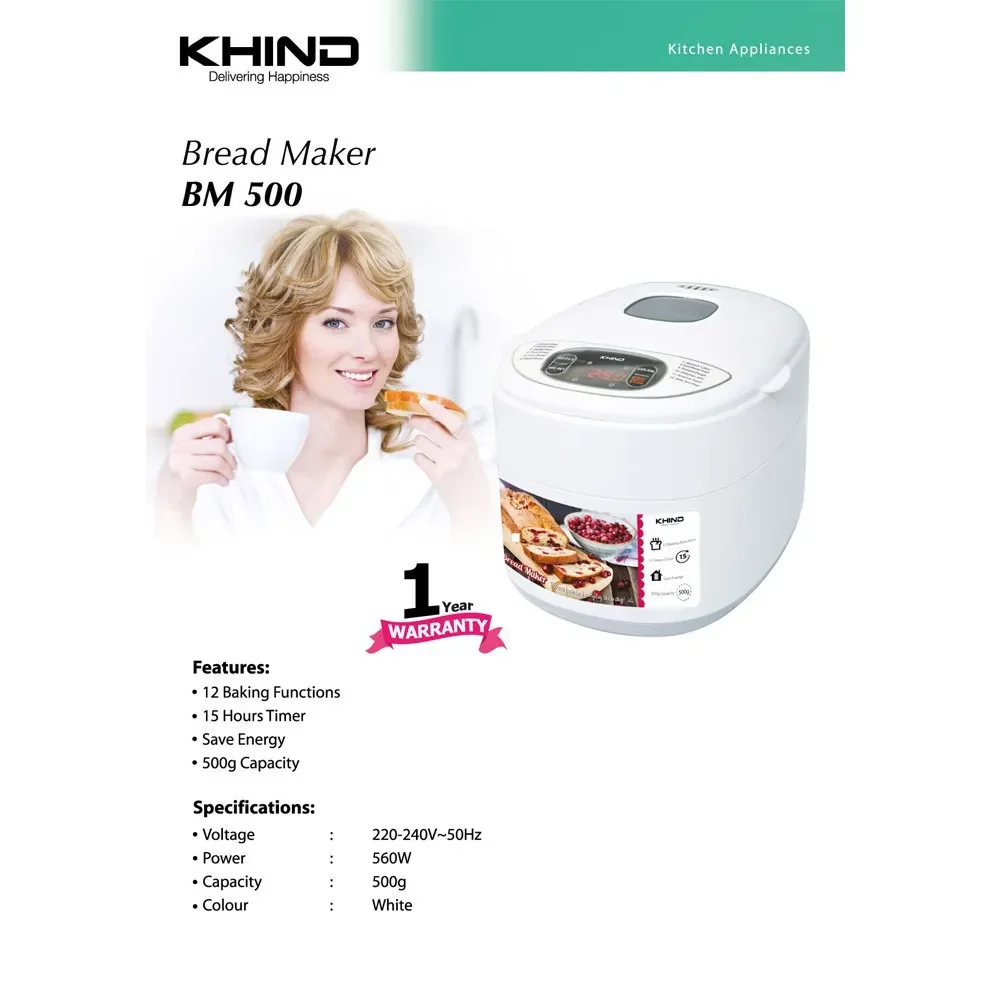 Khind Bread Maker 0.5L Capacity [BM500]